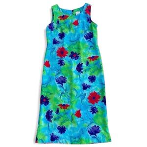Vintage 1990s floral sleeveless midi dress